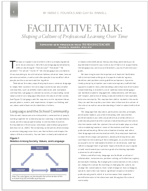 FACILITATIVE TALK: Shaping a Culture of Professional Learning Over Time